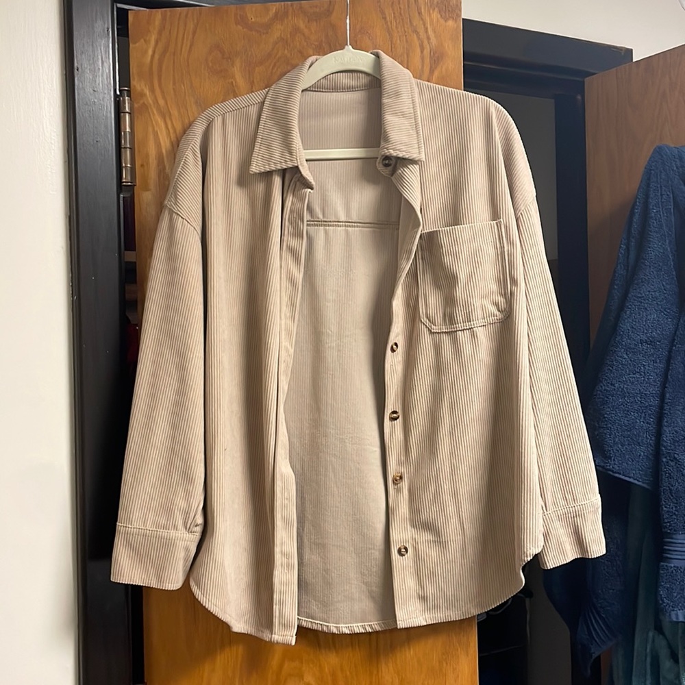 Tan “shacket”
